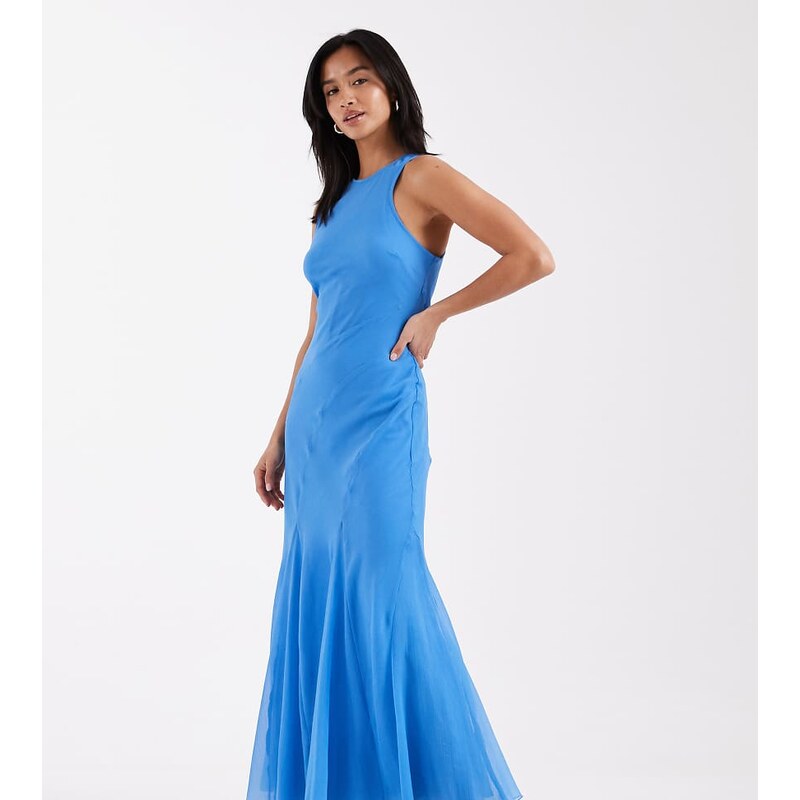 ASOS Petite ASOS DESIGN Petite racer neck bias maxi dress with godet 106058507