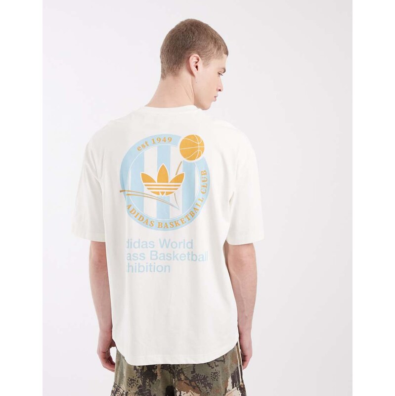 adidas Originals OG crest graphic t-shirt in white and blue