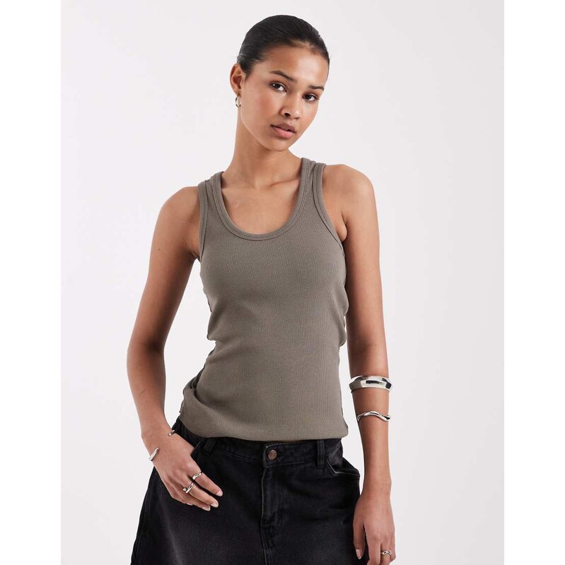JJXX Frida ribbed vest in brown
