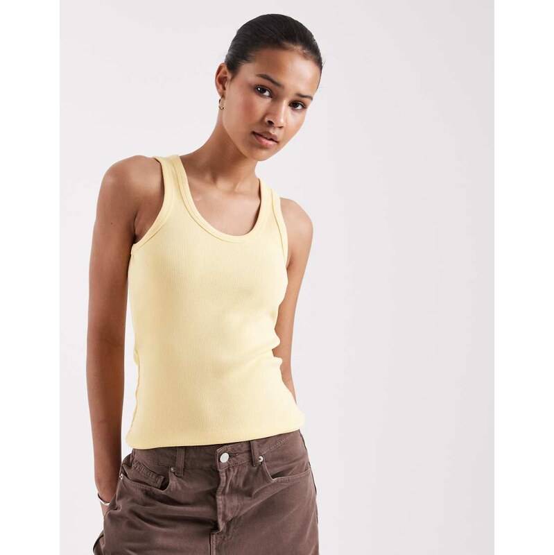 JJXX Frida ribbed vest in butteryellow
