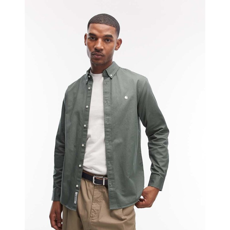 Carhartt WIP madison long sleeve shirt in light green
