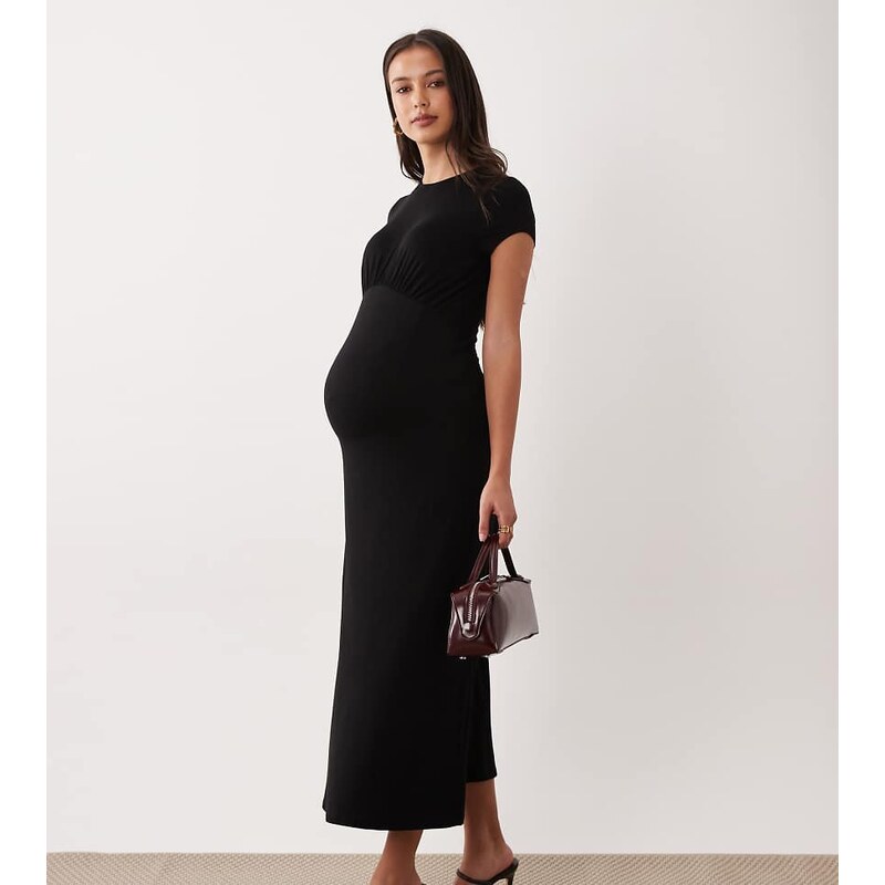 ASOS Maternity ASOS DESIGN Maternity ruched front midi tea dress in 115521394