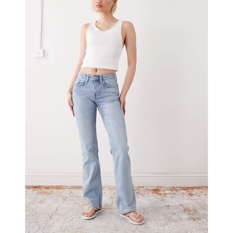 Weekday Tension slim fit bootcut jeans in light blue wash