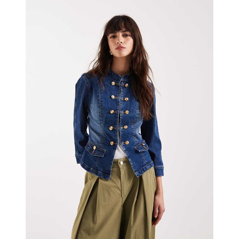 ASOS DESIGN shrunken drummer style jacket - MBLUE