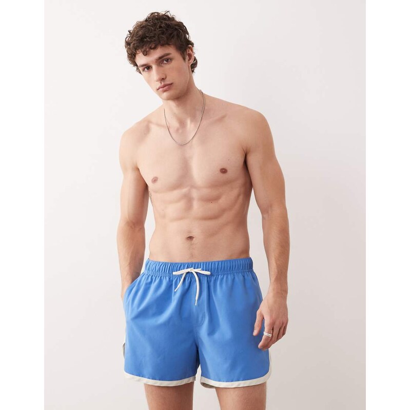 ASOS DESIGN swim shorts in short length with contrast binding in