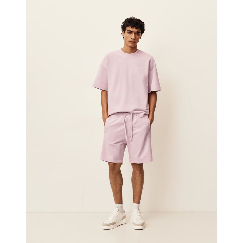 Pull&Bear Bermuda jogger with logo in pink