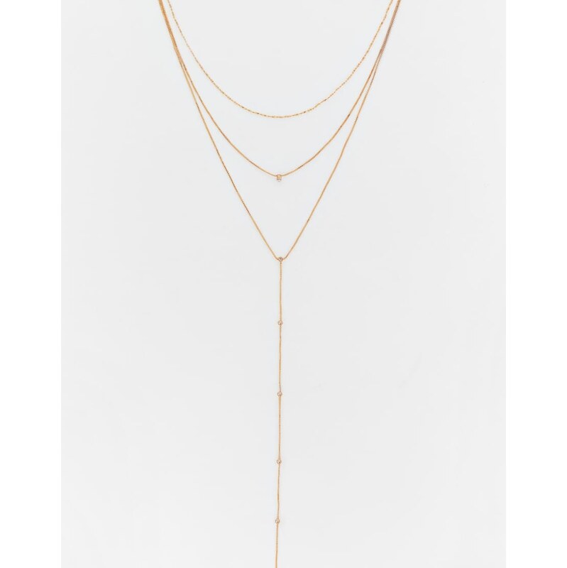 Pull&Bear 3-pack of lariat necklaces in gold 113623702