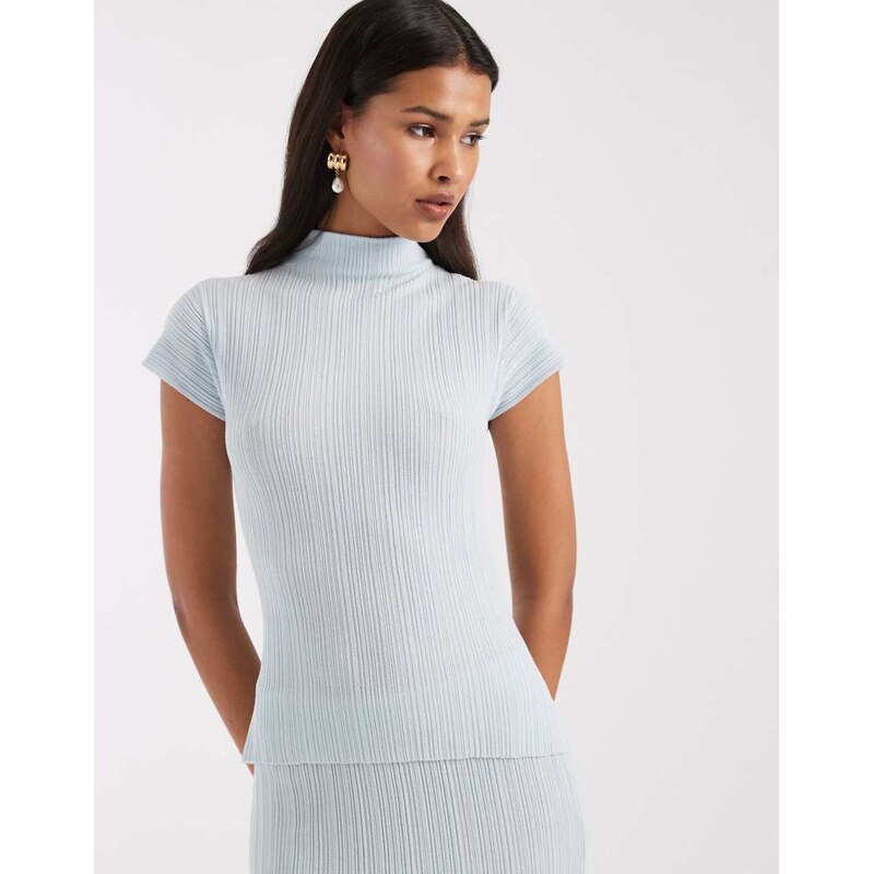 4th & Reckless knitted ribbed cap sleeve high neck top co-ord in baby 113619951