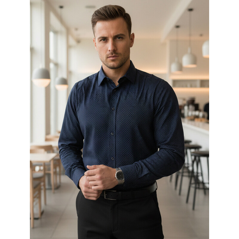 Koszula męska slim fit granatowa model 22007677 - FashionStreet