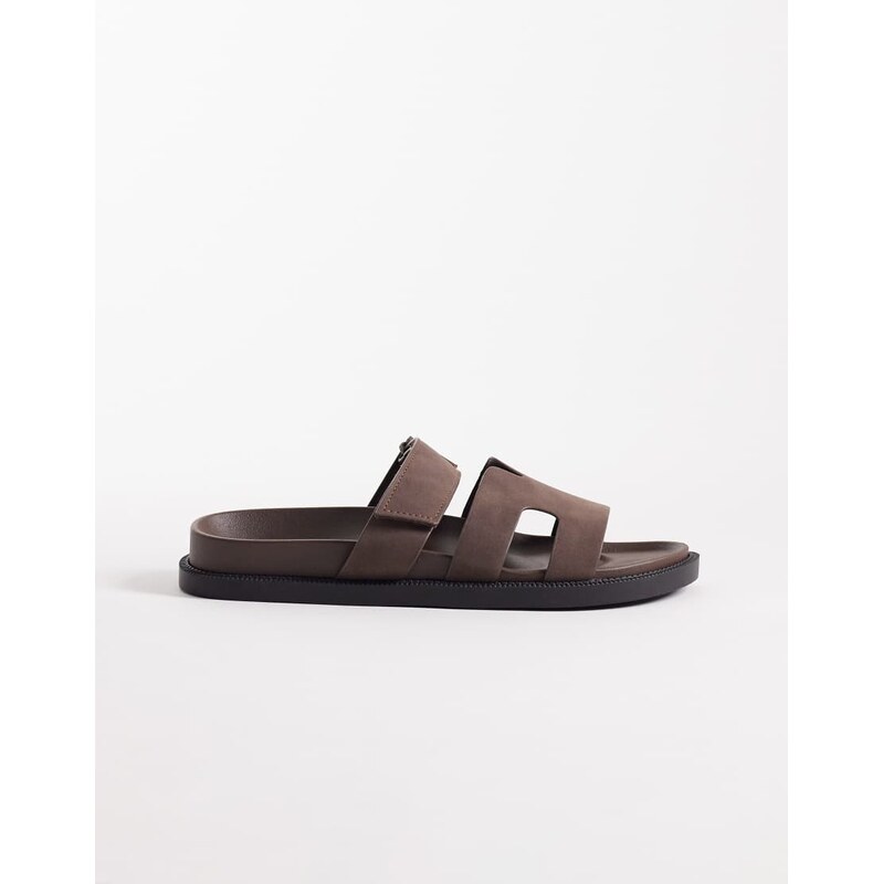 SEQWL Kidman sandals with straps in faux nubuck brown - BROWN 113676061