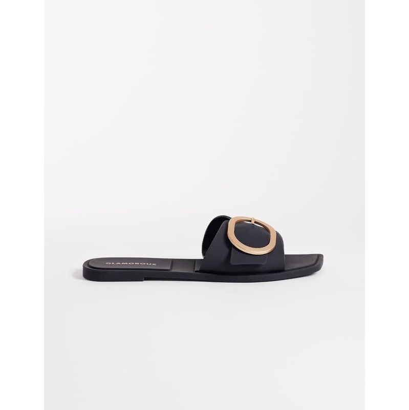 Glamorous jelly buckle sandals in black