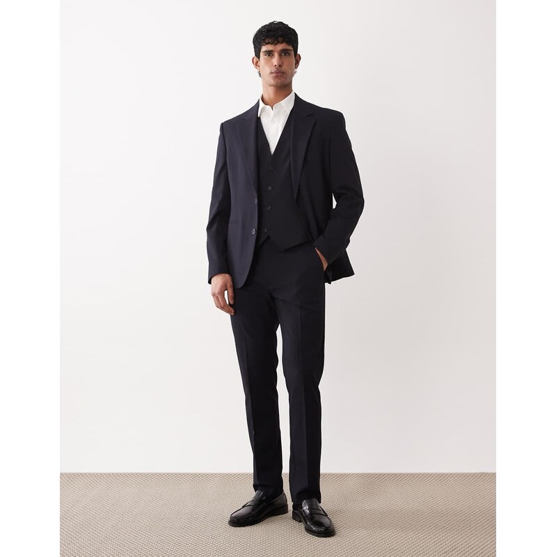 ASOS DESIGN slim suit trousers in navy