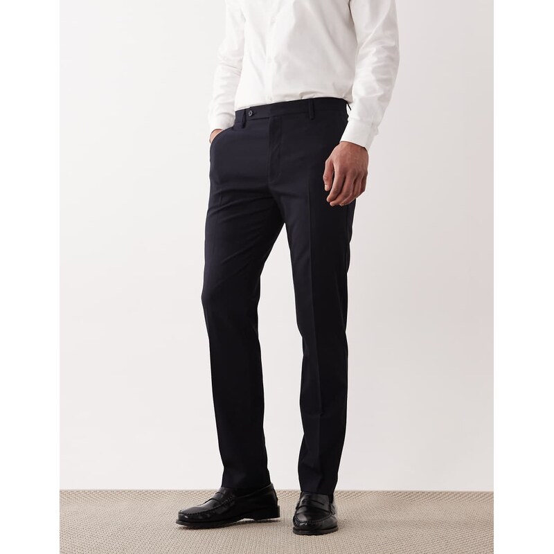 ASOS DESIGN slim suit trousers in navy