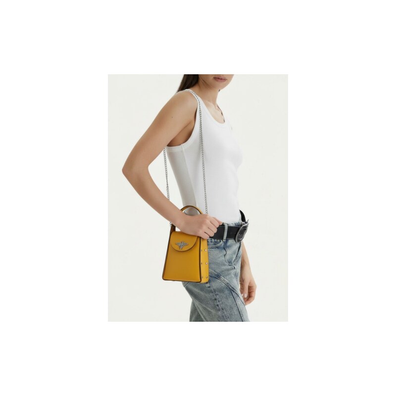 Made in China Minimalistická dámská kabelka crossbody / do ruky žlutá 108696692