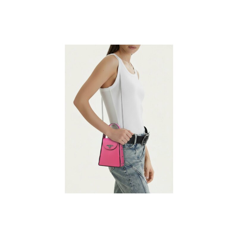 Made in China Minimalistická dámská kabelka crossbody / do ruky růžová 108696695