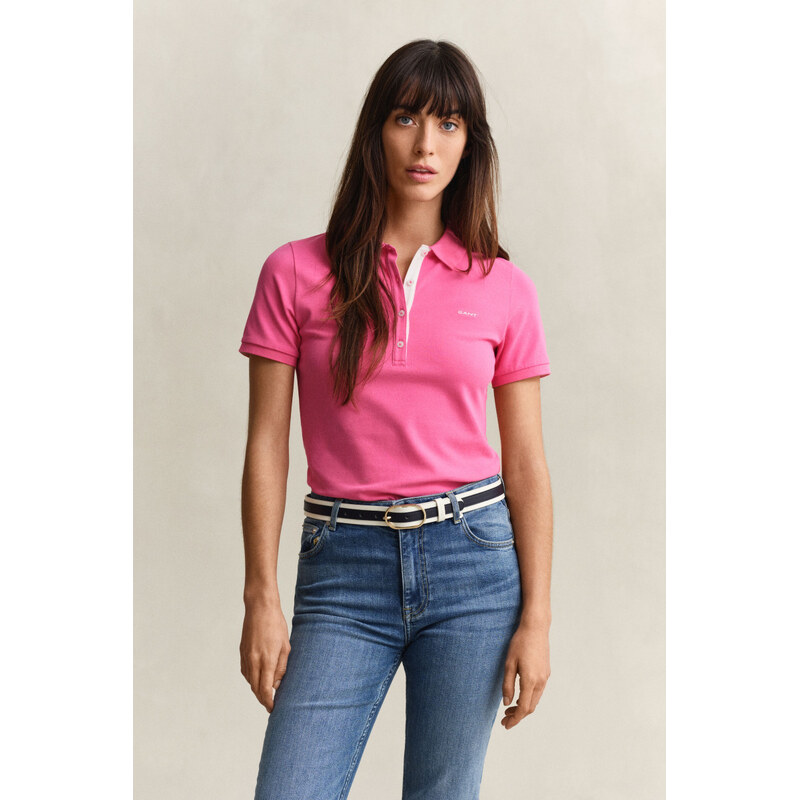 POLOKOŠILE GANT SLIM CONTRAST COLOR SS PIQUE POLO BRIGHT FUSCHIA 112683535