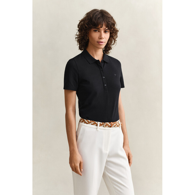 POLOKOŠILE GANT SLIM SHIELD SS PIQUE POLO BLACK 112683540