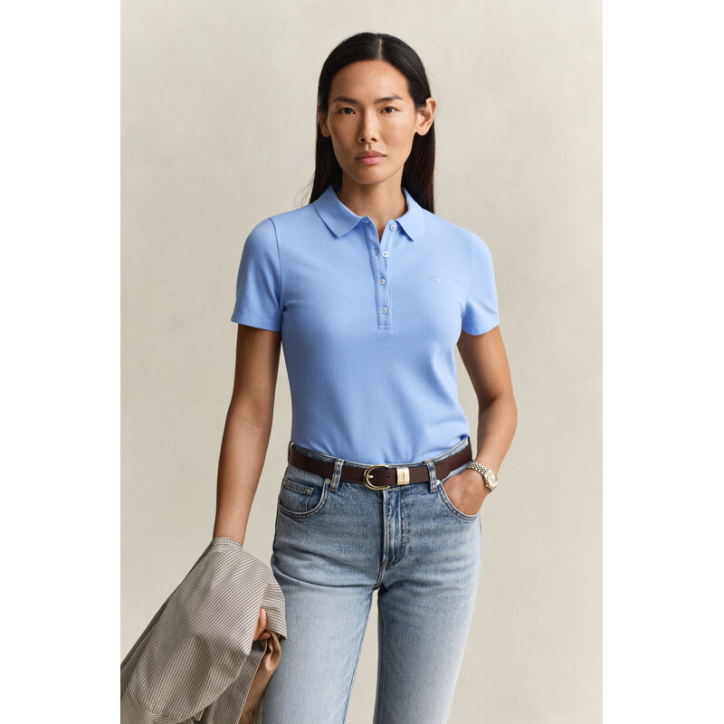 POLOKOŠILE GANT SLIM SHIELD SS PIQUE POLO PALACE BLUE