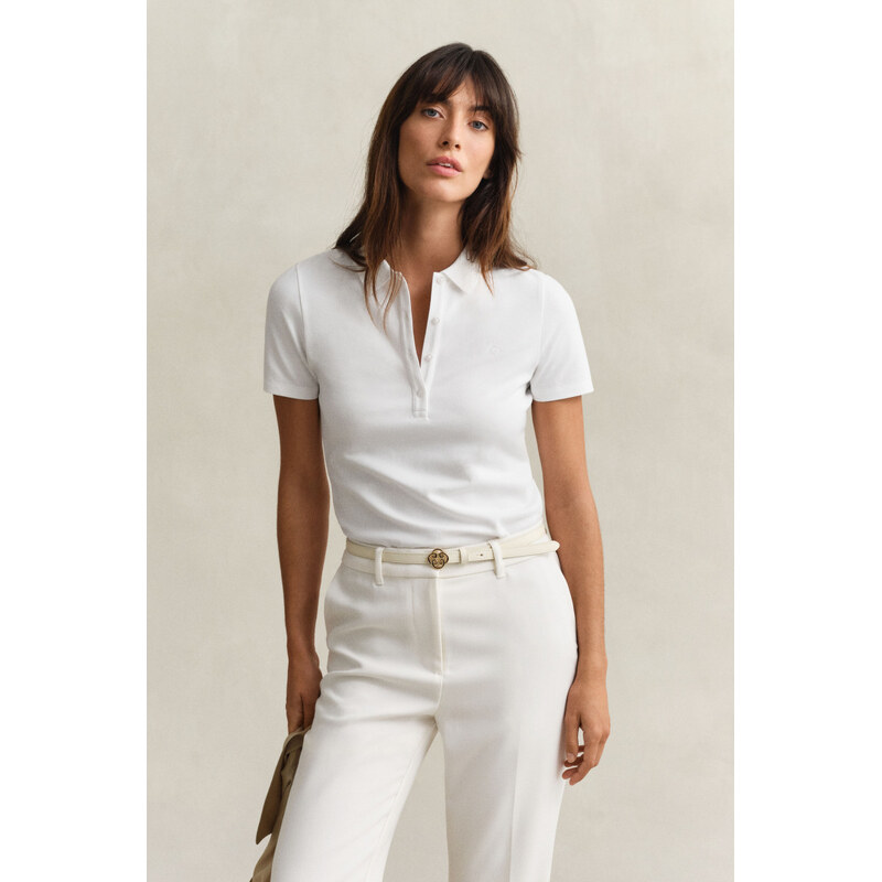 POLOKOŠILE GANT SLIM SHIELD SS PIQUE POLO WHITE 112683544