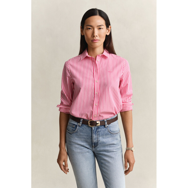 KOŠILE GANT REG CLASSIC POPLIN STRIPED SHIRT BRIGHT FUSCHIA