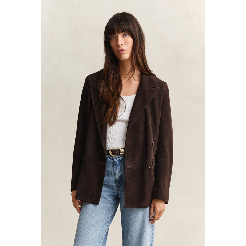 BUNDA GANT DB SUEDE CLUB BLAZER DEEP BROWN