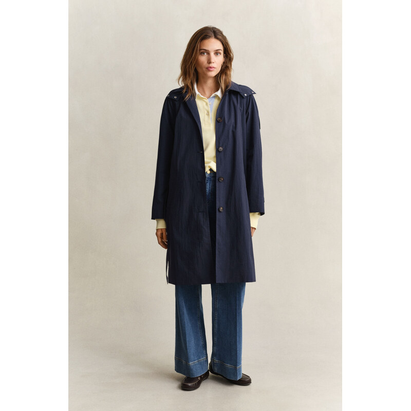 KABÁT GANT BELTED WIND COAT EVENING BLUE