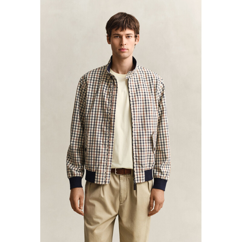 BUNDA GANT COTTON BLEND HARRINGTON JACKET MAHOGANY BROWN