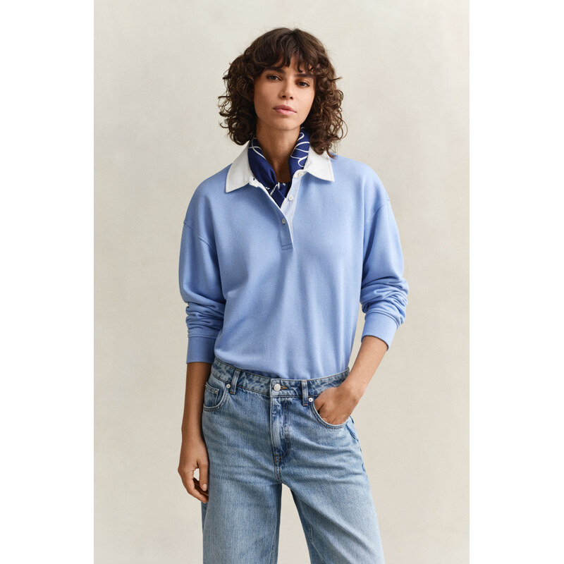 POLOKOŠILE GANT RUGGER SWEATSHIRT PALACE BLUE 112711215