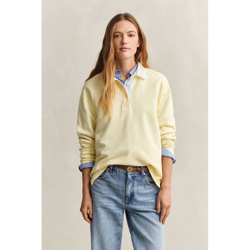 POLOKOŠILE GANT RUGGER SWEATSHIRT VANILLA YELLOW