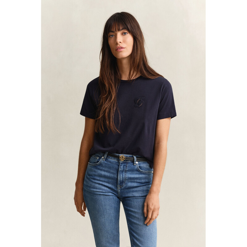 TRIČKO GANT REG SCRIPT SS T-SHIRT EVENING BLUE 112711219