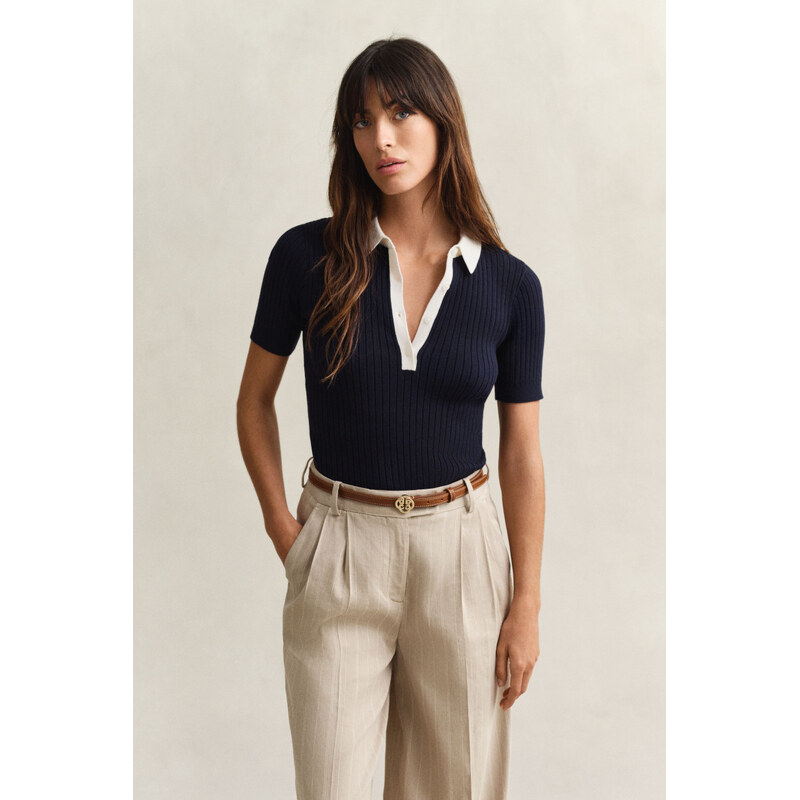 SVETR GANT RIB KNIT SS RUGGER EVENING BLUE 112711233