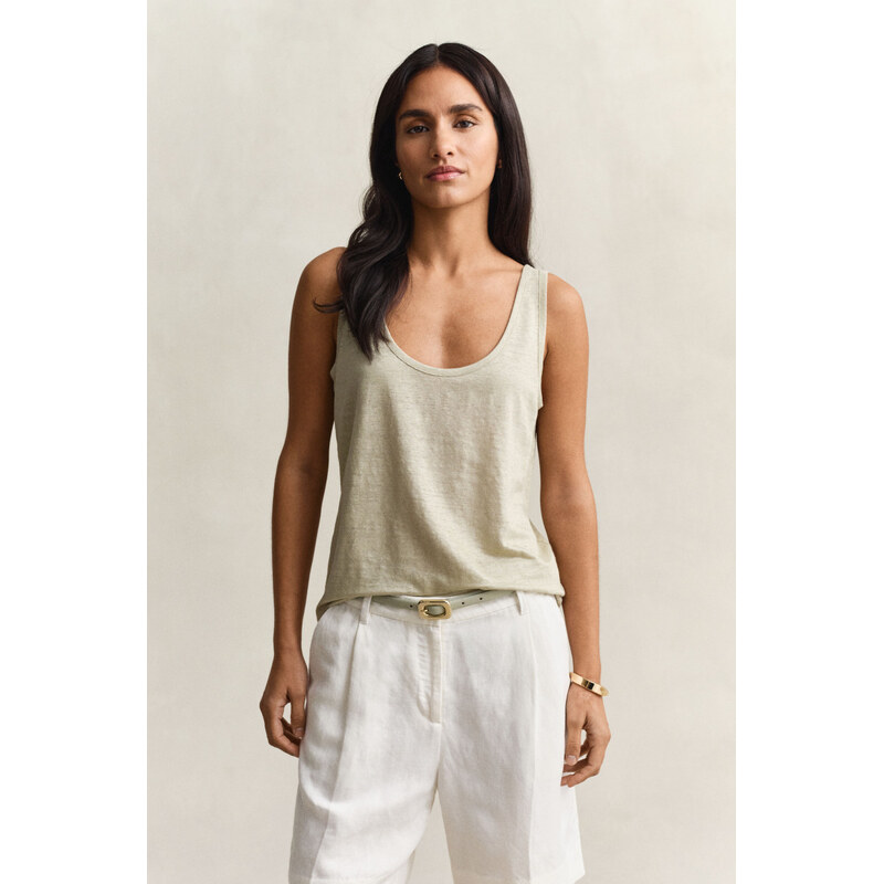 TOP GANT LINEN TANK TOP COUNTRY BEIGE