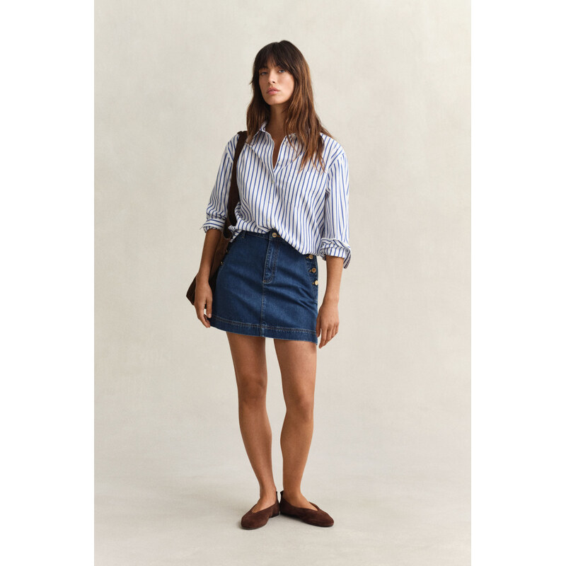SUKNĚ GANT DENIM NAUTICAL MINI SKIRT MID BLUE