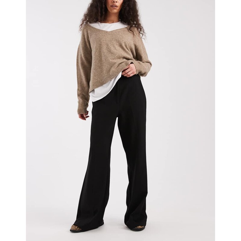 ASOS DESIGN tailored snatch flare trouser in black
