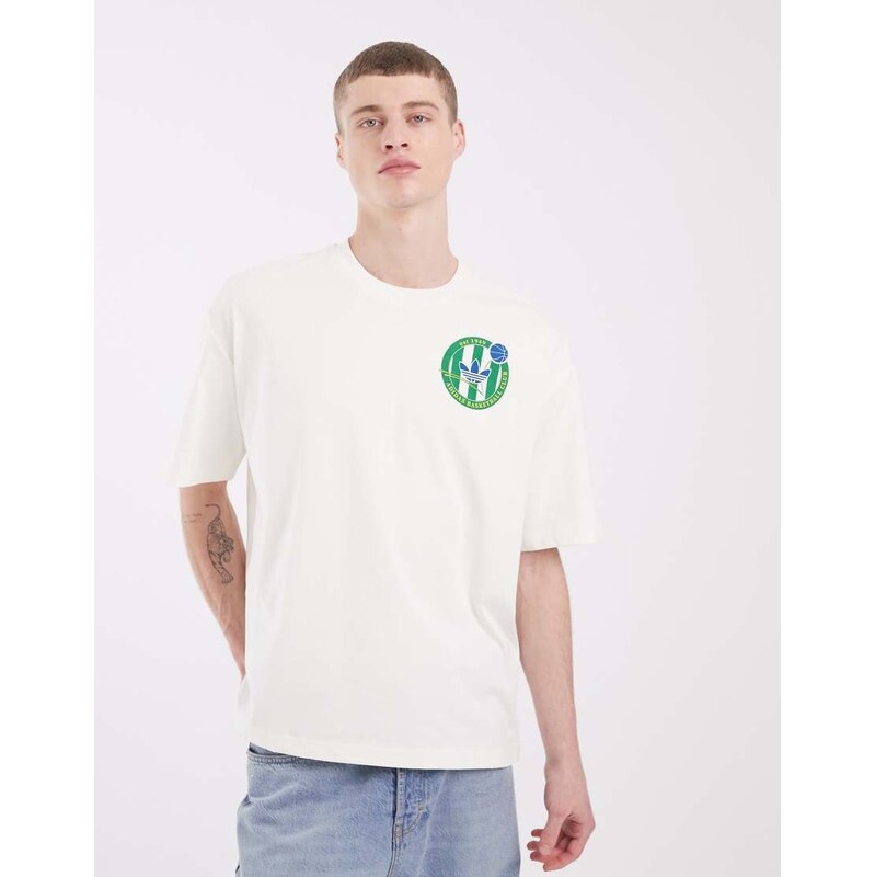 adidas Originals OG crest graphic t-shirt in white and green