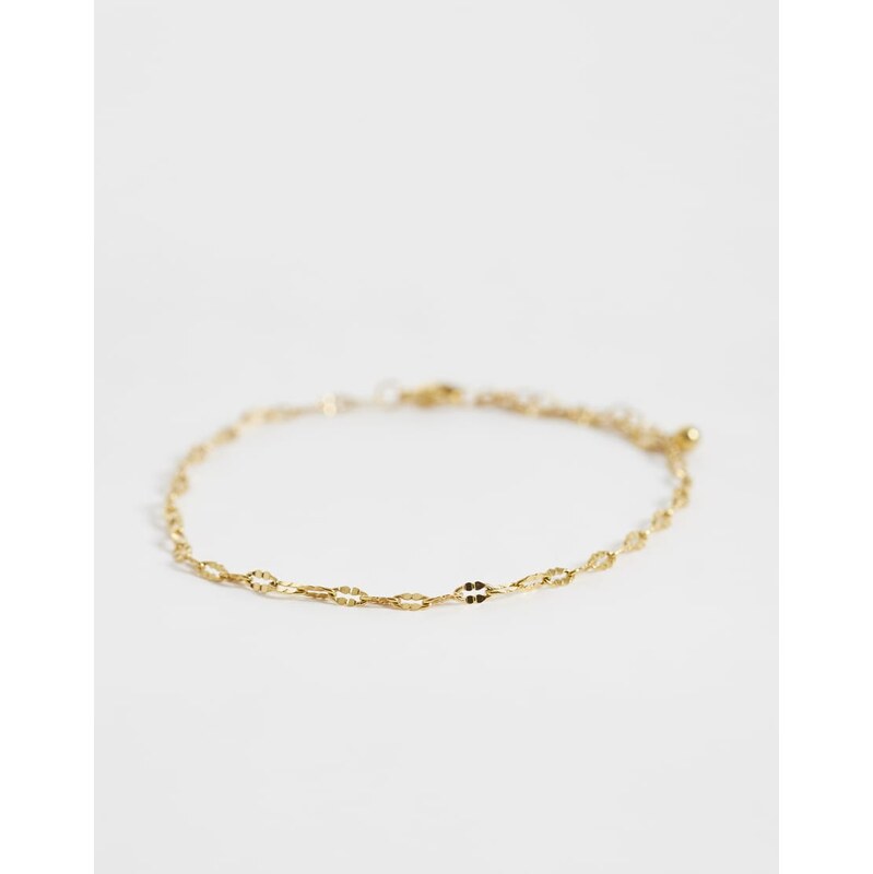 ASOS DESIGN waterproof stainless steel anklet with paper-chain design 113623679
