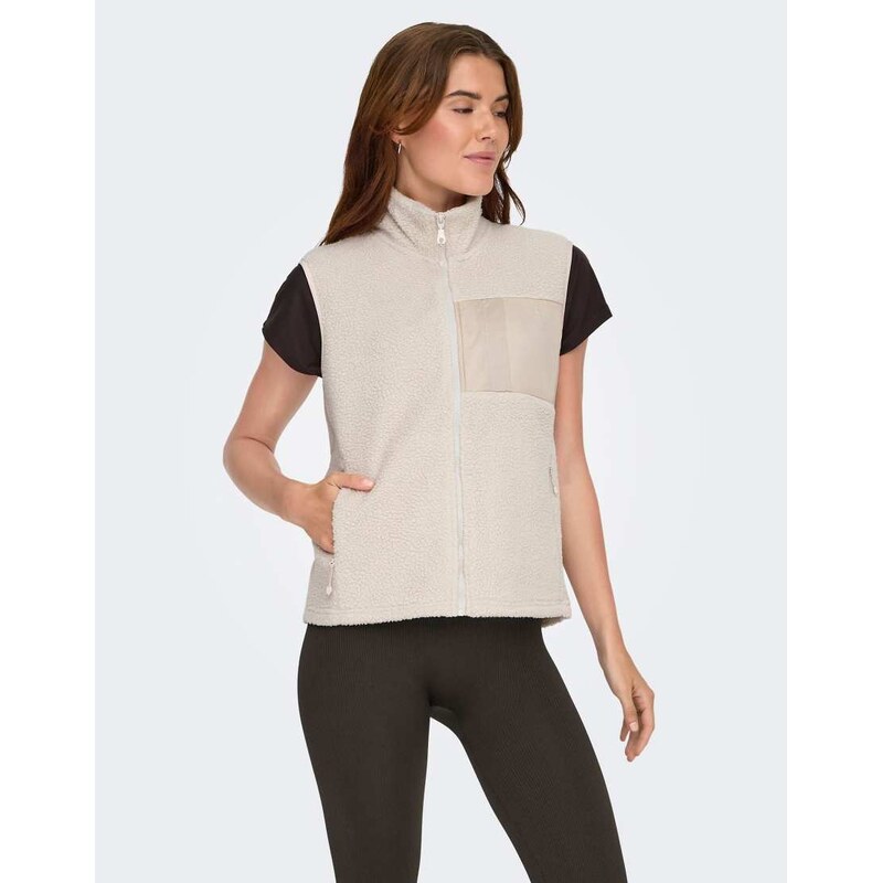 Only Play Teddy gilet in pumice stone-Multi 115500698
