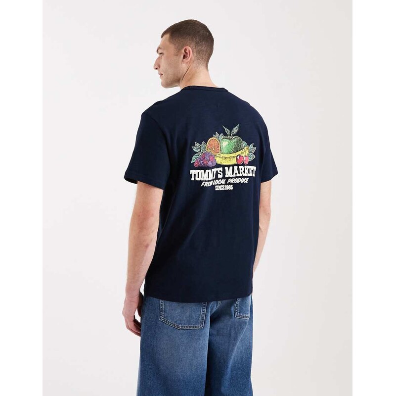 Tommy Jeans fruit logo relaxed fit t-shirt in navy