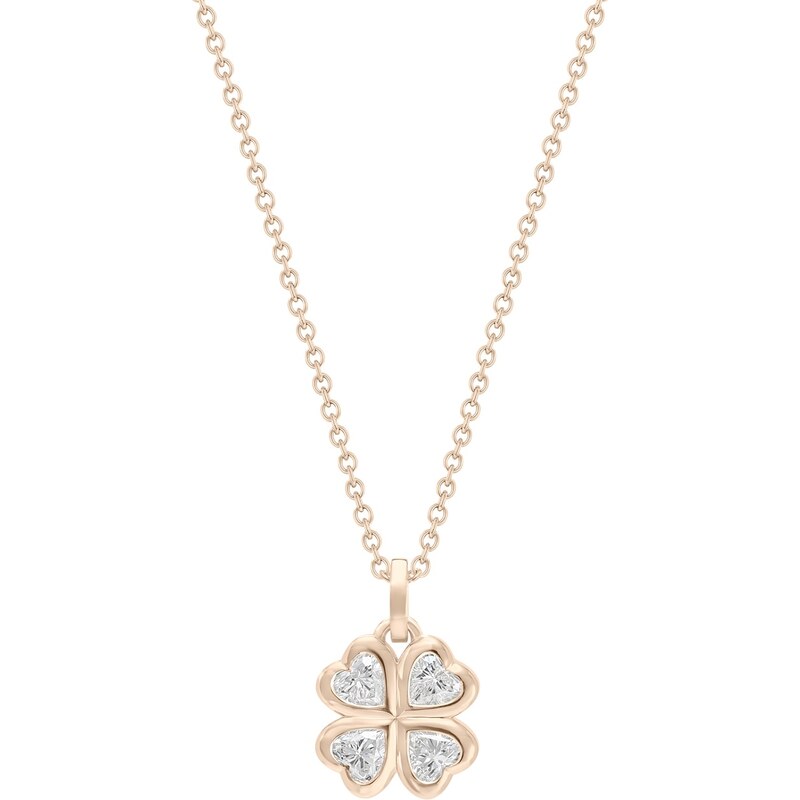 Tiami Řetízek z růžového zlata s diamantovým přívěskem Lucky Hearts 113625177