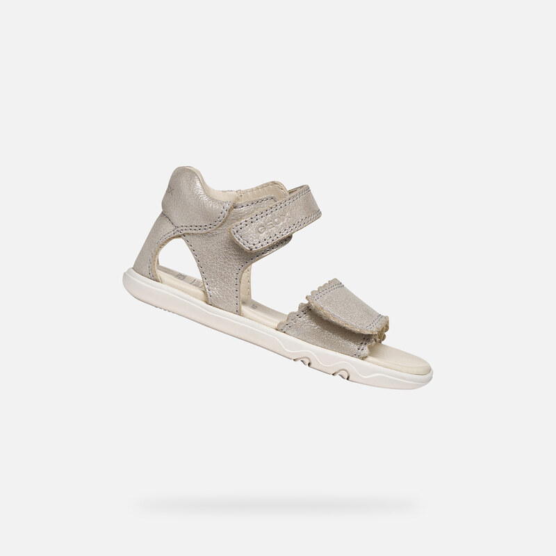 Béžové dívčí barefoot sandály Geox Steppieup