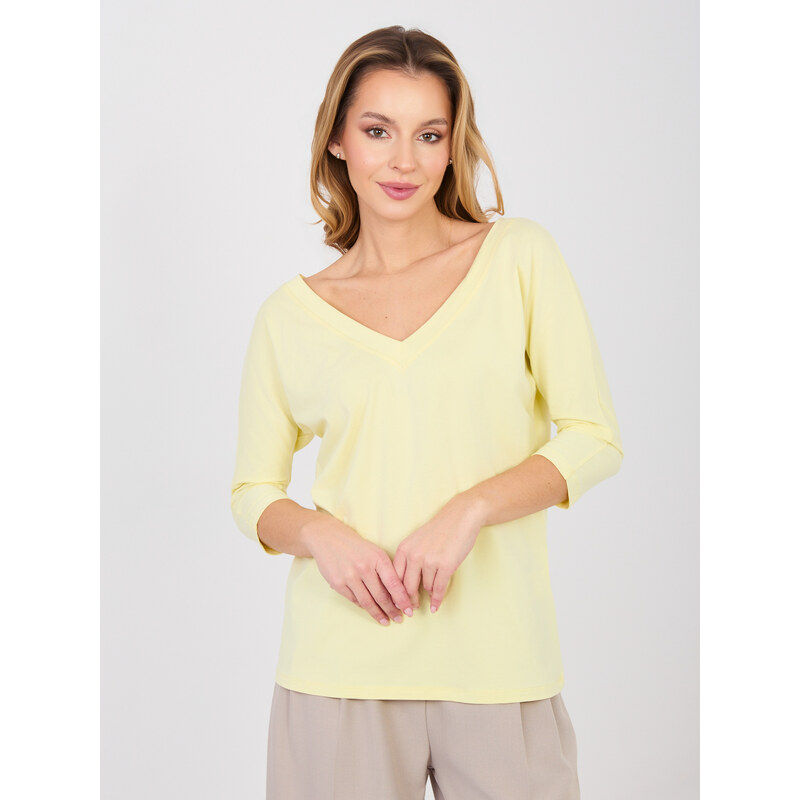 RUE PARIS Blouse-RV-BZ-A1189.24-light yellow