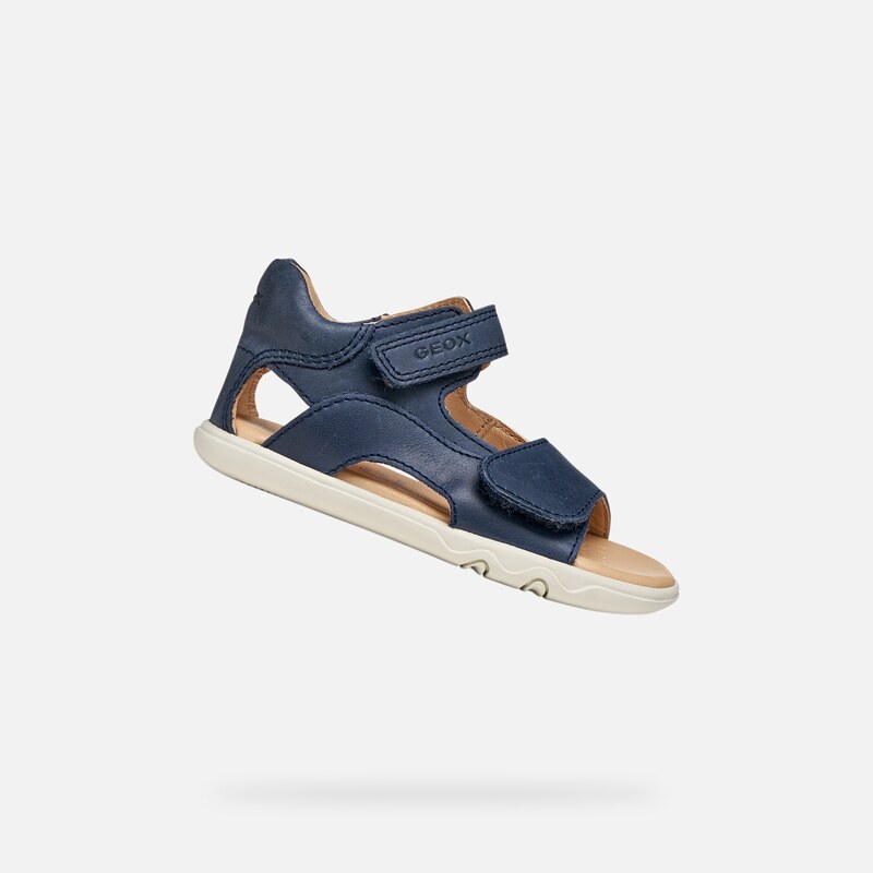 Tmavě modré chlapecké barefoot sandály Geox Steppieup