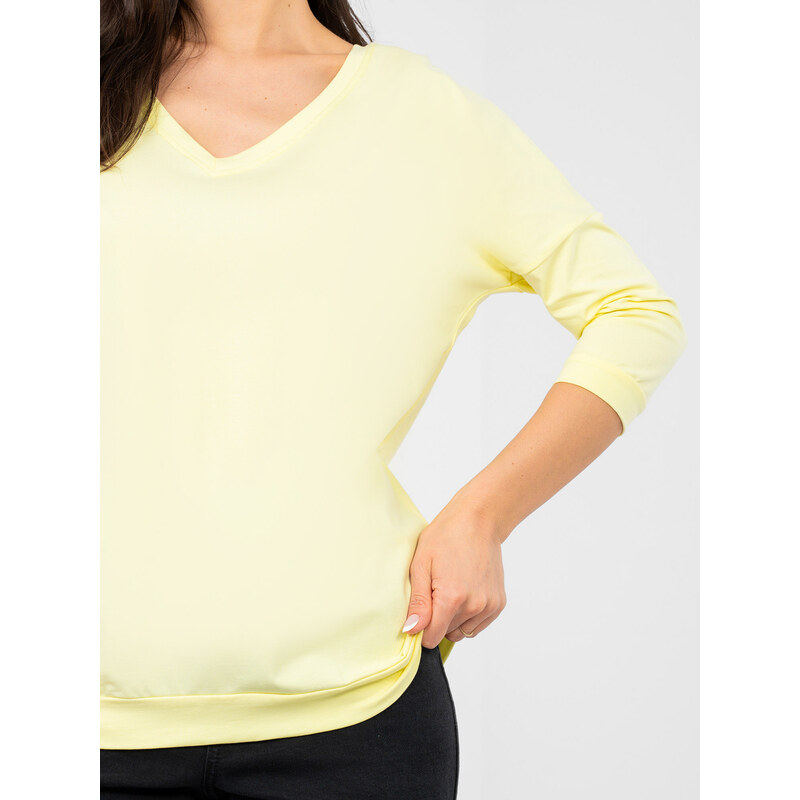 RUE PARIS Pastelová žlutá halenka basic