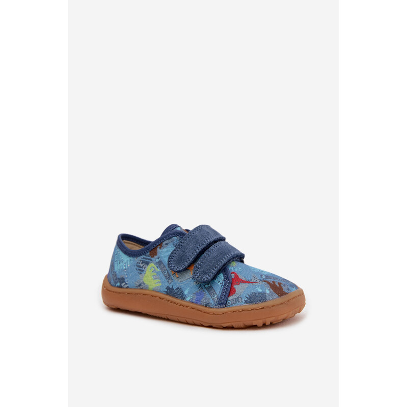 Dětské bosé pantofle s dinosaury Froddo Canvas