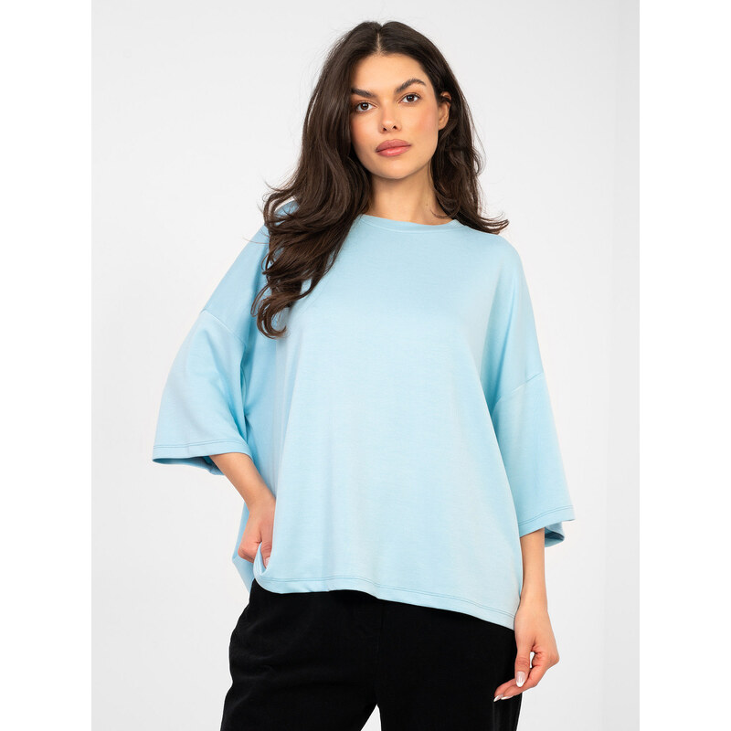RUE PARIS Pastelovo-modrá halenka oversize