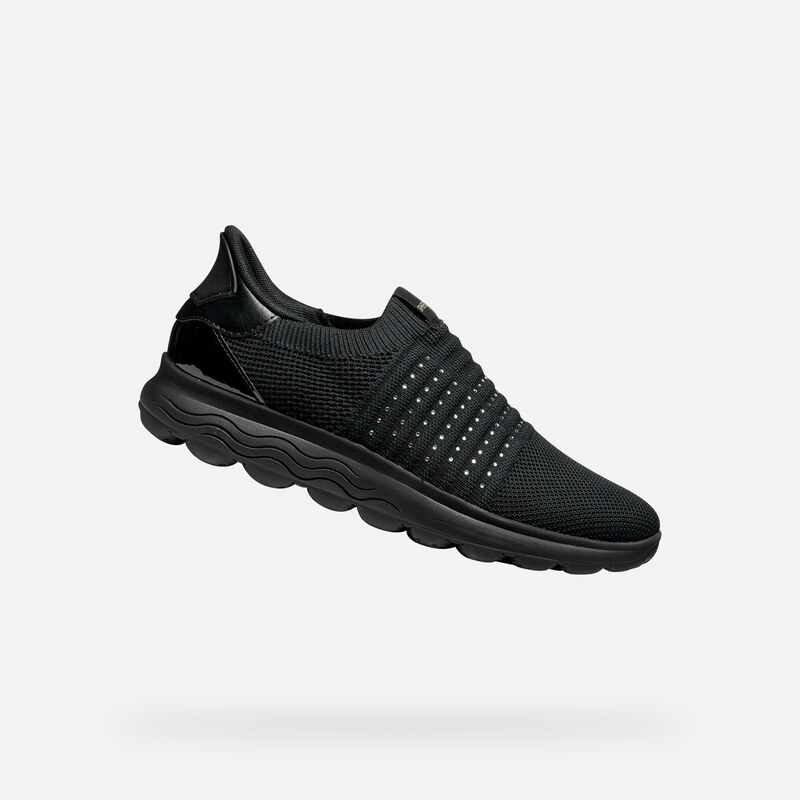 Černé dámské slip-on tenisky Geox Spherica Plus