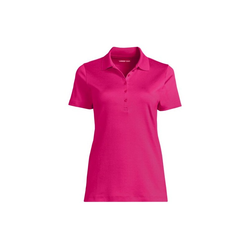 Short Sleeve Supima Polo Shirt, Women, size: XL, regular, Pink,