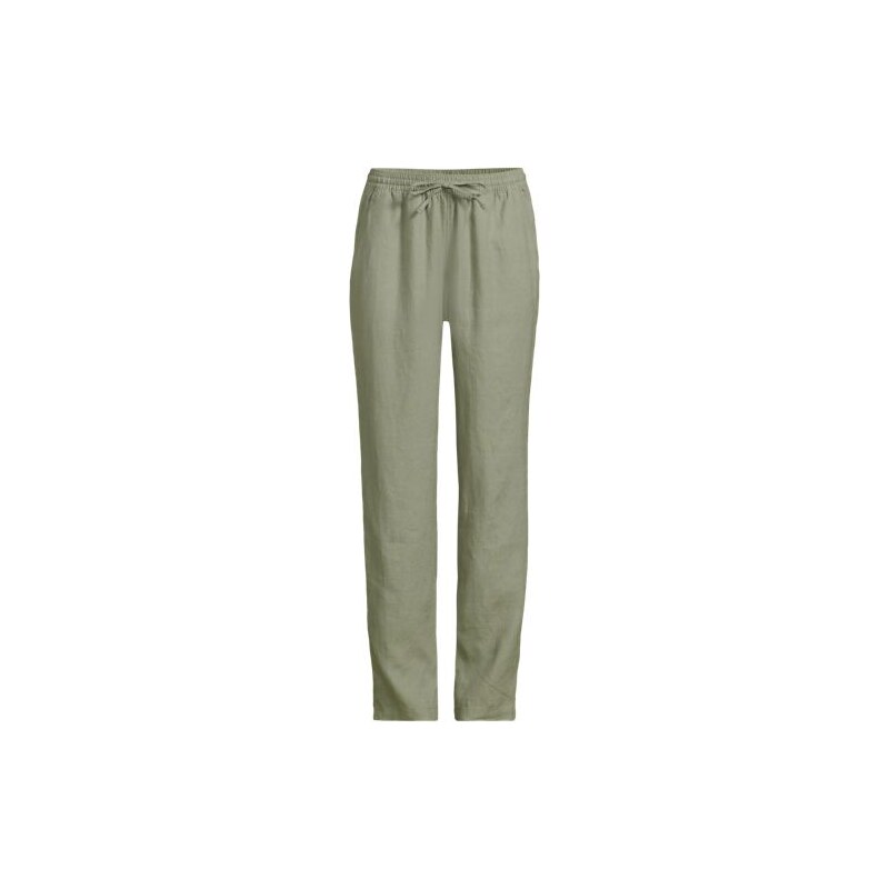 Premium Pure Linen Relaxed Tapered Pull-On Trousers, Women, size