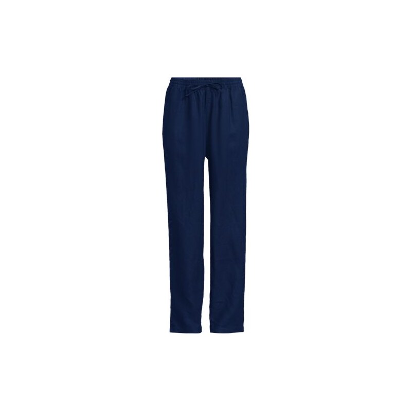 Premium Pure Linen Relaxed Tapered Pull-On Trousers, Women, size