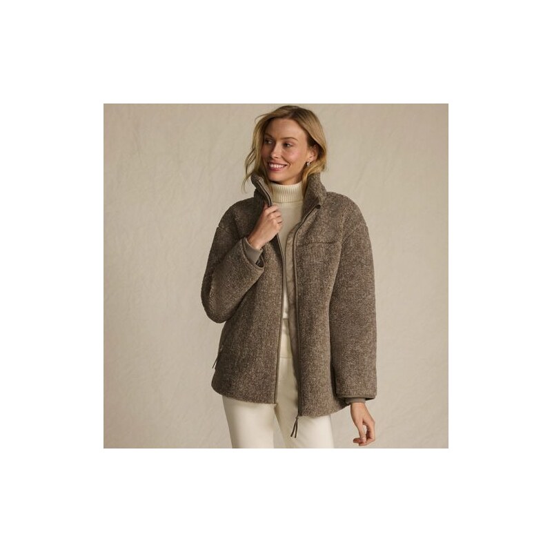 Borg Fleece Jacket, Women, size: 10-12, regular, Brown, Polyester, by 115199712